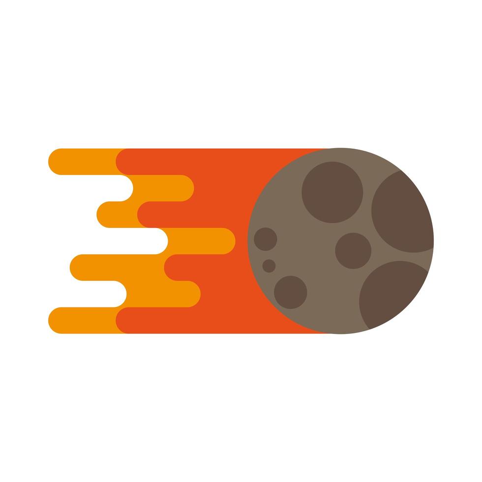 meteoriet onfire ruimte geïsoleerd pictogram vector