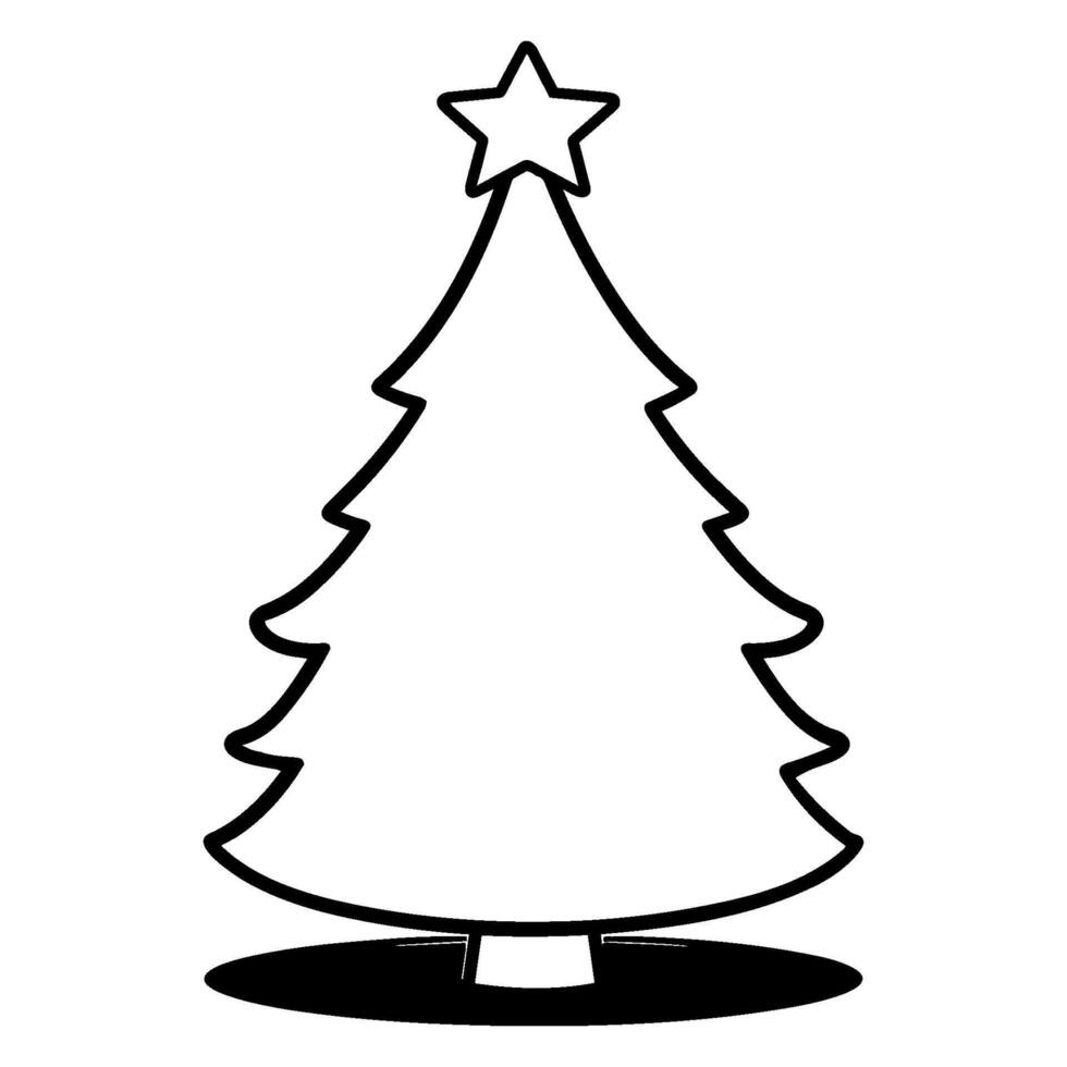 Kerstmis boom vector silhouet clip art, wijnoogst boom silhouet vector illustratie