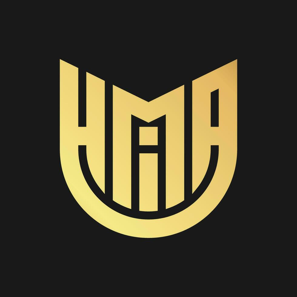 luxe Hmia logo ontwerp vector