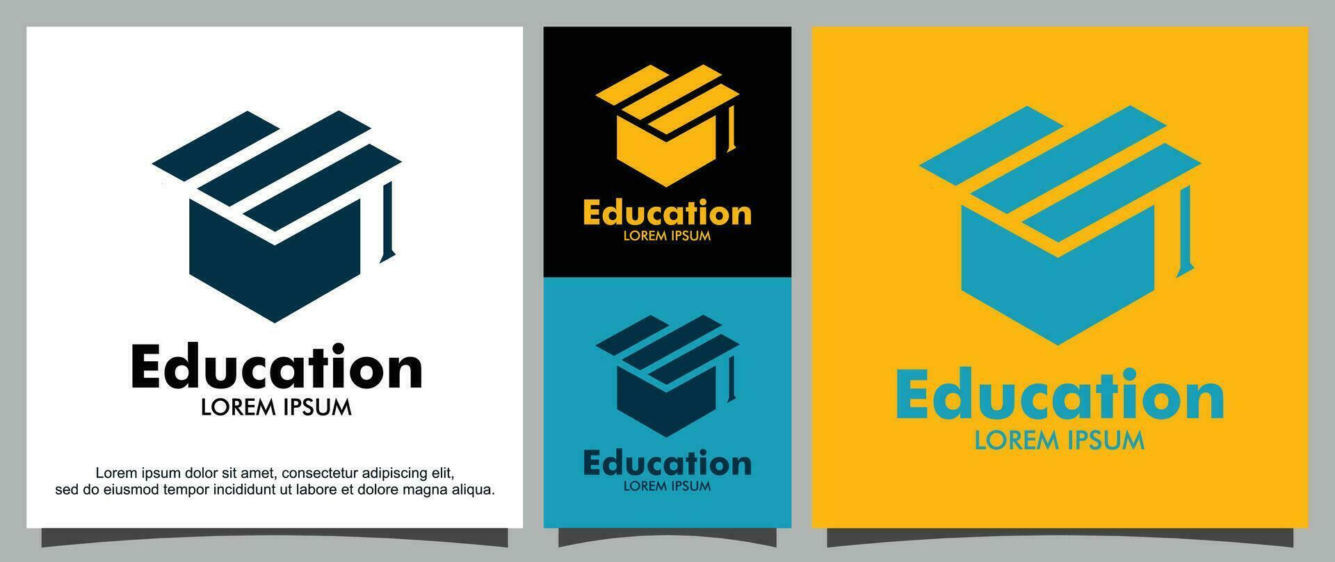 leerling en onderwijs logo sjabloon vector