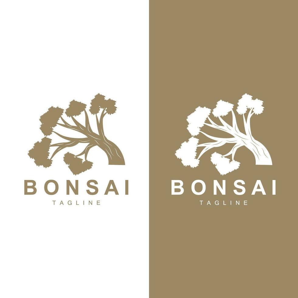 bonsai boom logo vector symbool illustratie ontwerp