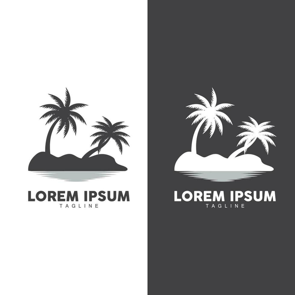 kokosnoot boom logo ontwerp, strand fabriek vector, palm boom zomer, illustratie sjabloon vector