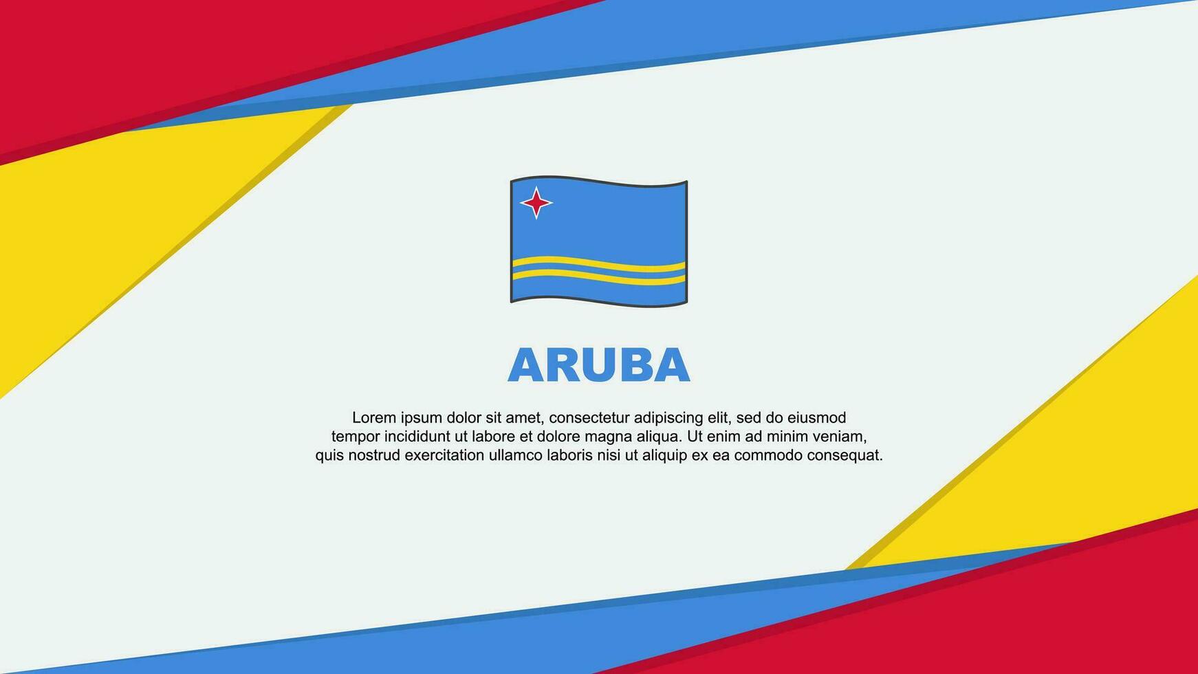 aruba vlag abstract achtergrond ontwerp sjabloon. aruba onafhankelijkheid dag banier tekenfilm vector illustratie. aruba