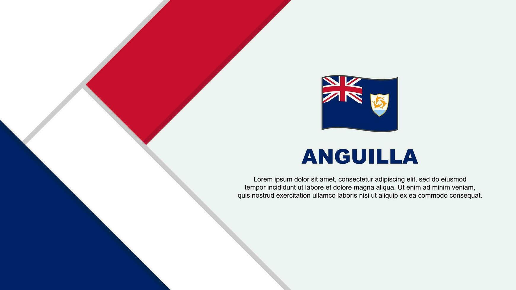 Anguilla vlag abstract achtergrond ontwerp sjabloon. Anguilla onafhankelijkheid dag banier tekenfilm vector illustratie. Anguilla illustratie