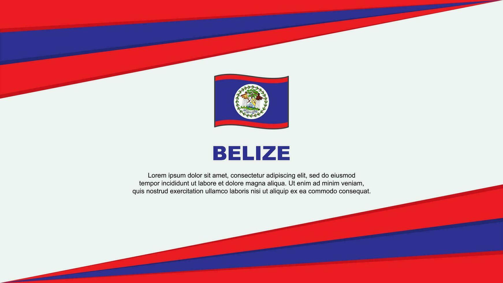 Belize vlag abstract achtergrond ontwerp sjabloon. Belize onafhankelijkheid dag banier tekenfilm vector illustratie. Belize ontwerp