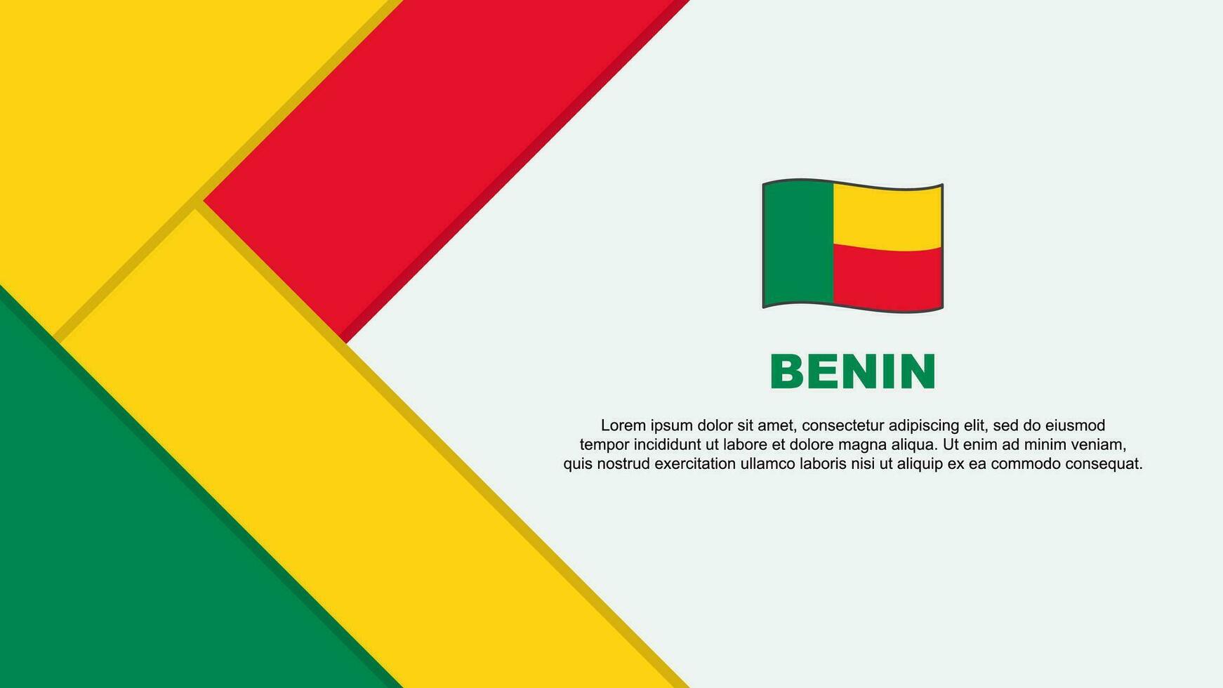 Benin vlag abstract achtergrond ontwerp sjabloon. Benin onafhankelijkheid dag banier tekenfilm vector illustratie. Benin illustratie