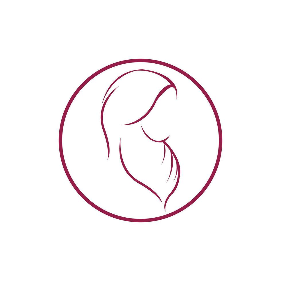 vrouwen hijab schoonheid vector logo sjabloon