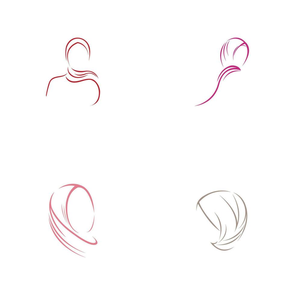 vrouwen hijab schoonheid vector logo sjabloon