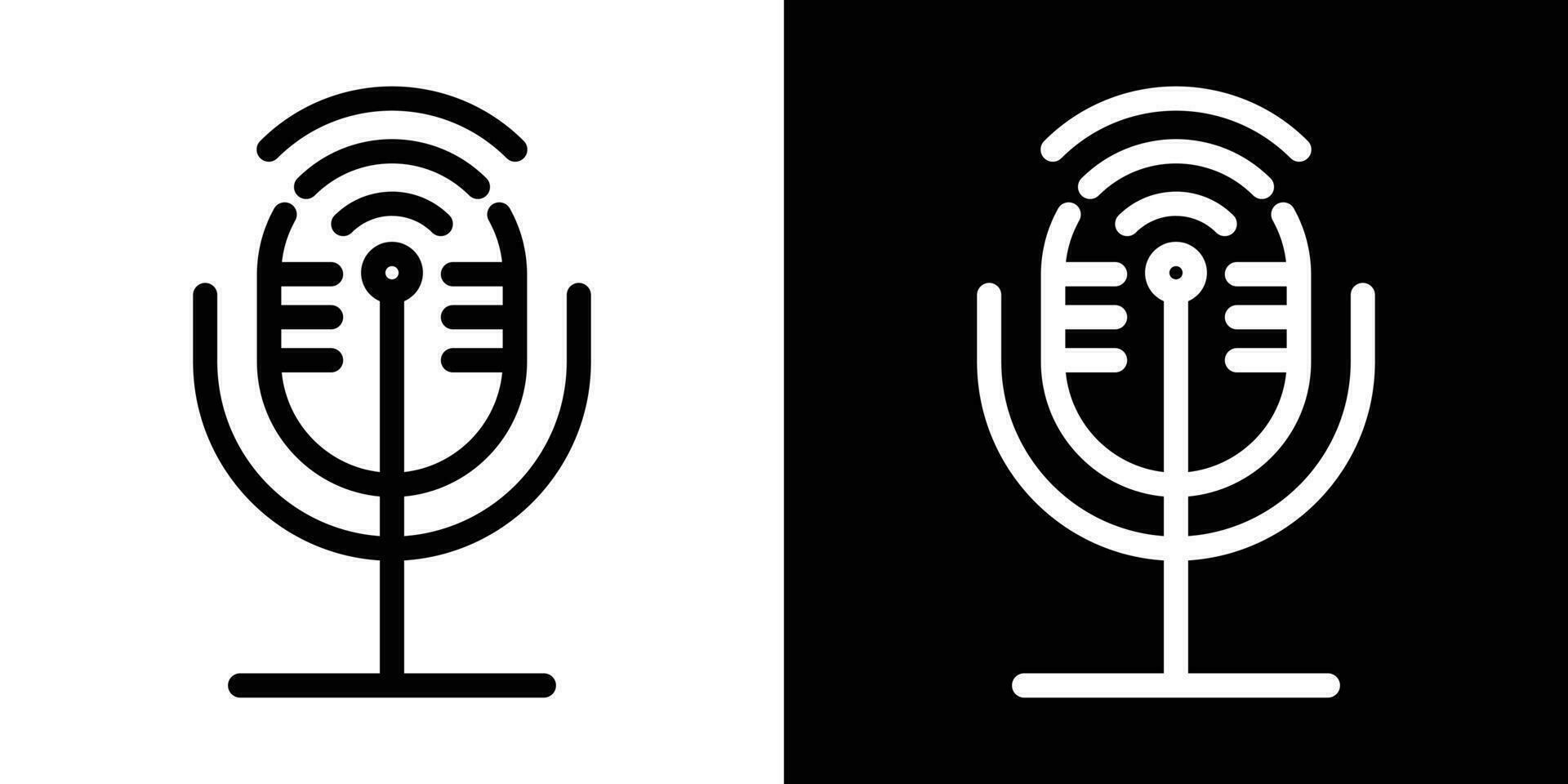 draadloze signaal en podcast logo ontwerp icoon vector illustratie