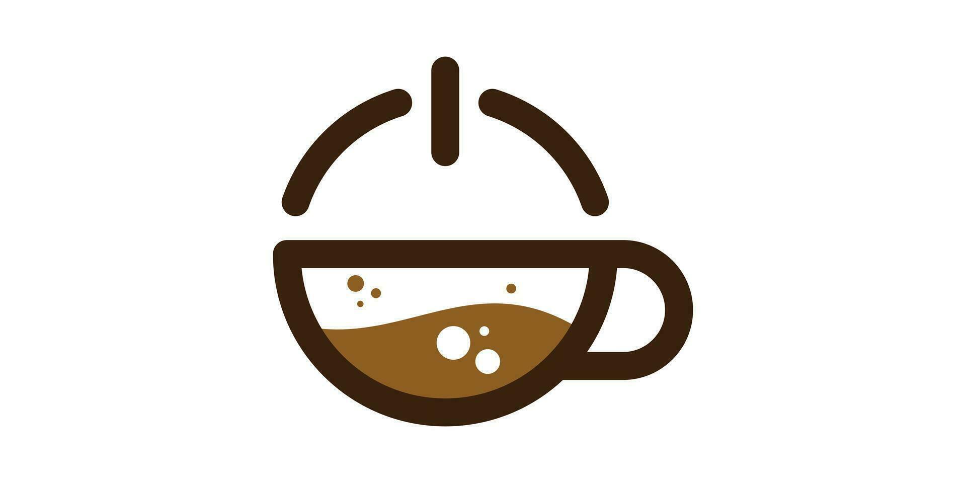 logo creatief macht en koffie icoon vector illustratie