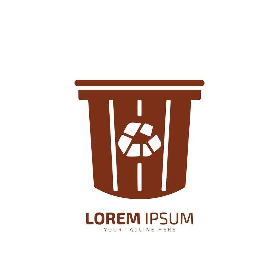 een logo van leeg vuilnisbak vector silhouet icoon ontwerp sjabloon geïsoleerd