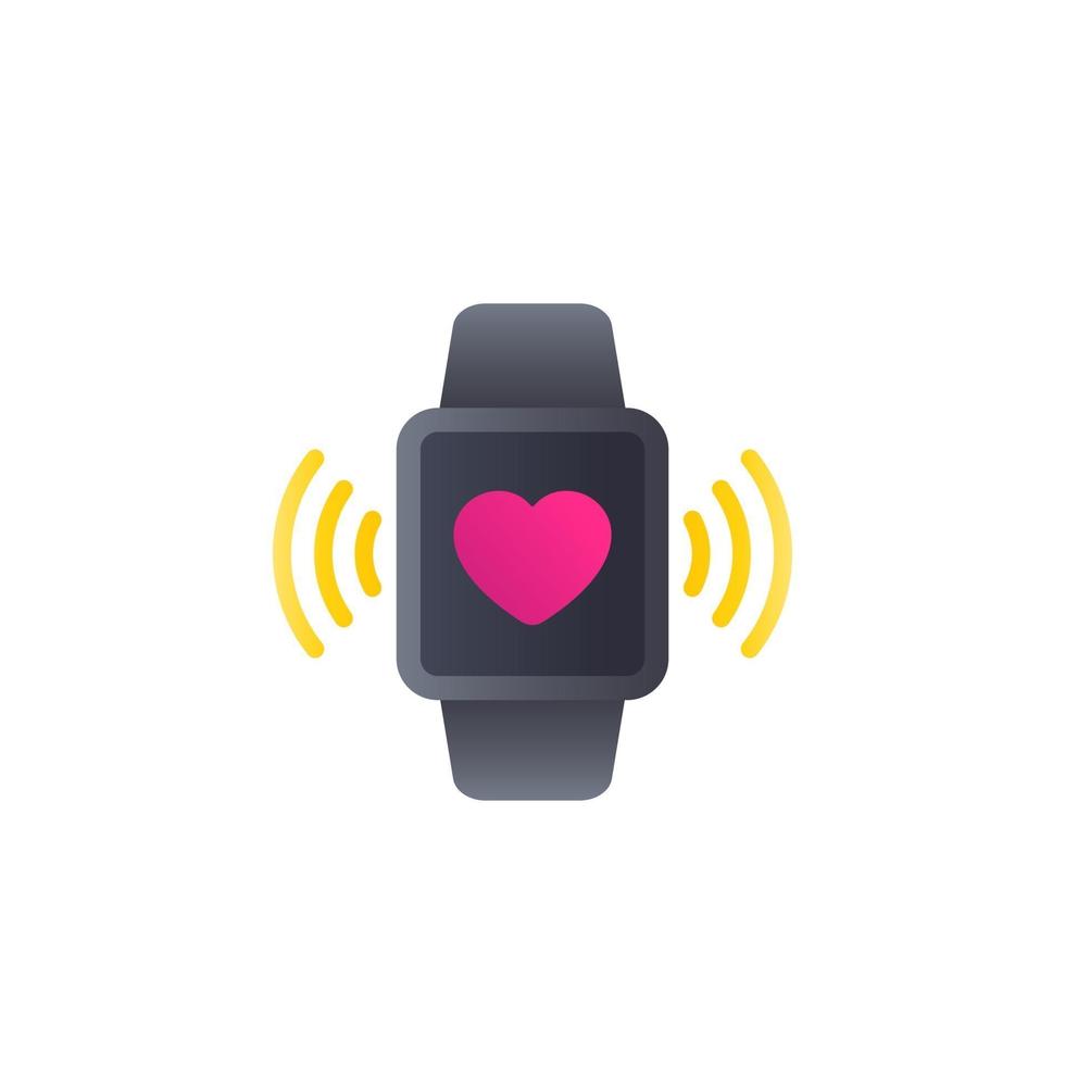 app-pictogram voor hartmonitor met slimme horloge vector