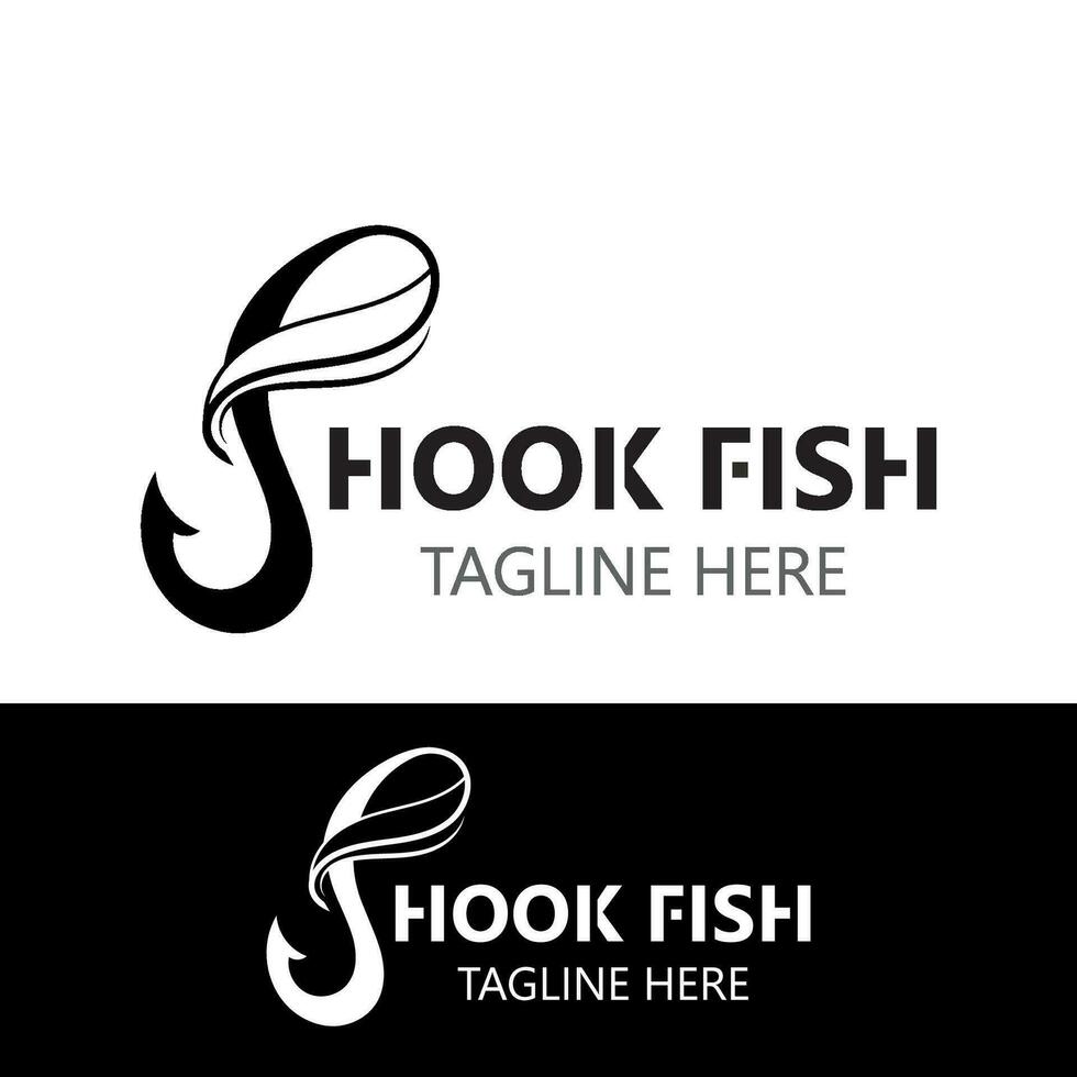 haak visvangst logo gemakkelijk en modern wijnoogst rustiek vector ontwerp stijl sjabloon illustratie