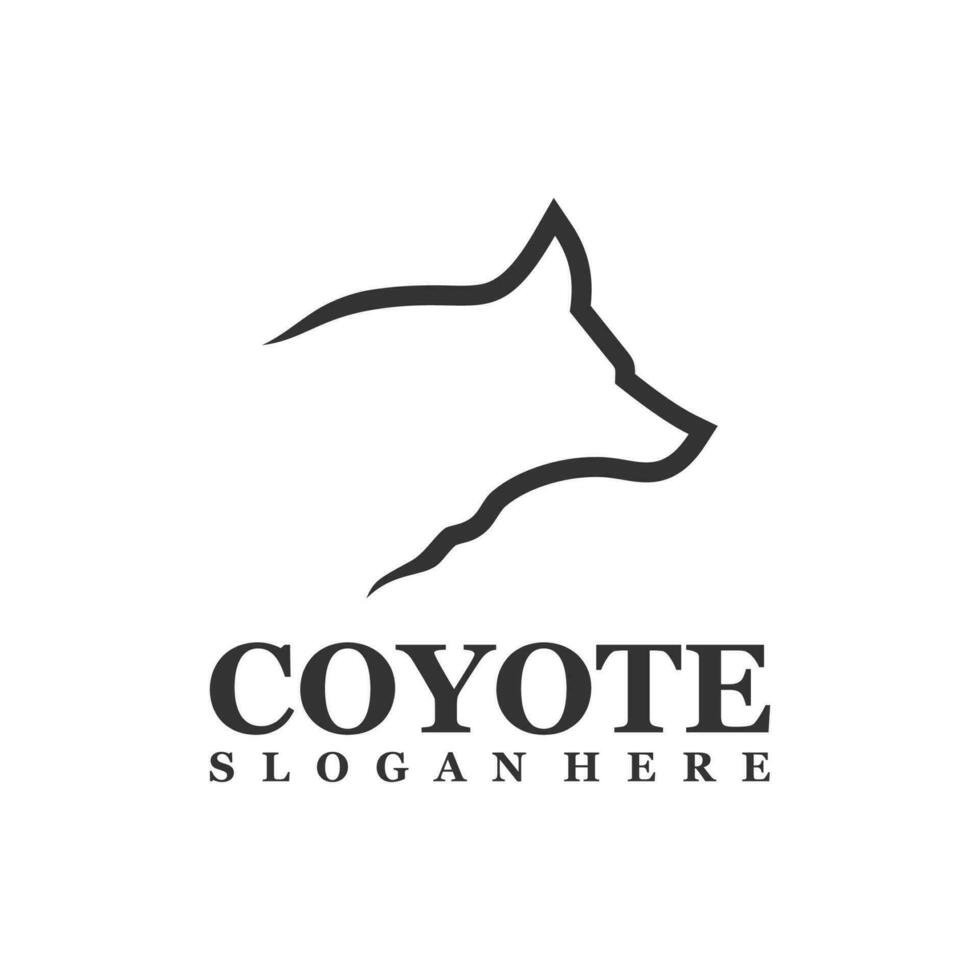 wolf hoofd logo ontwerp vector. coyote logo ontwerp sjabloon illustratie vector