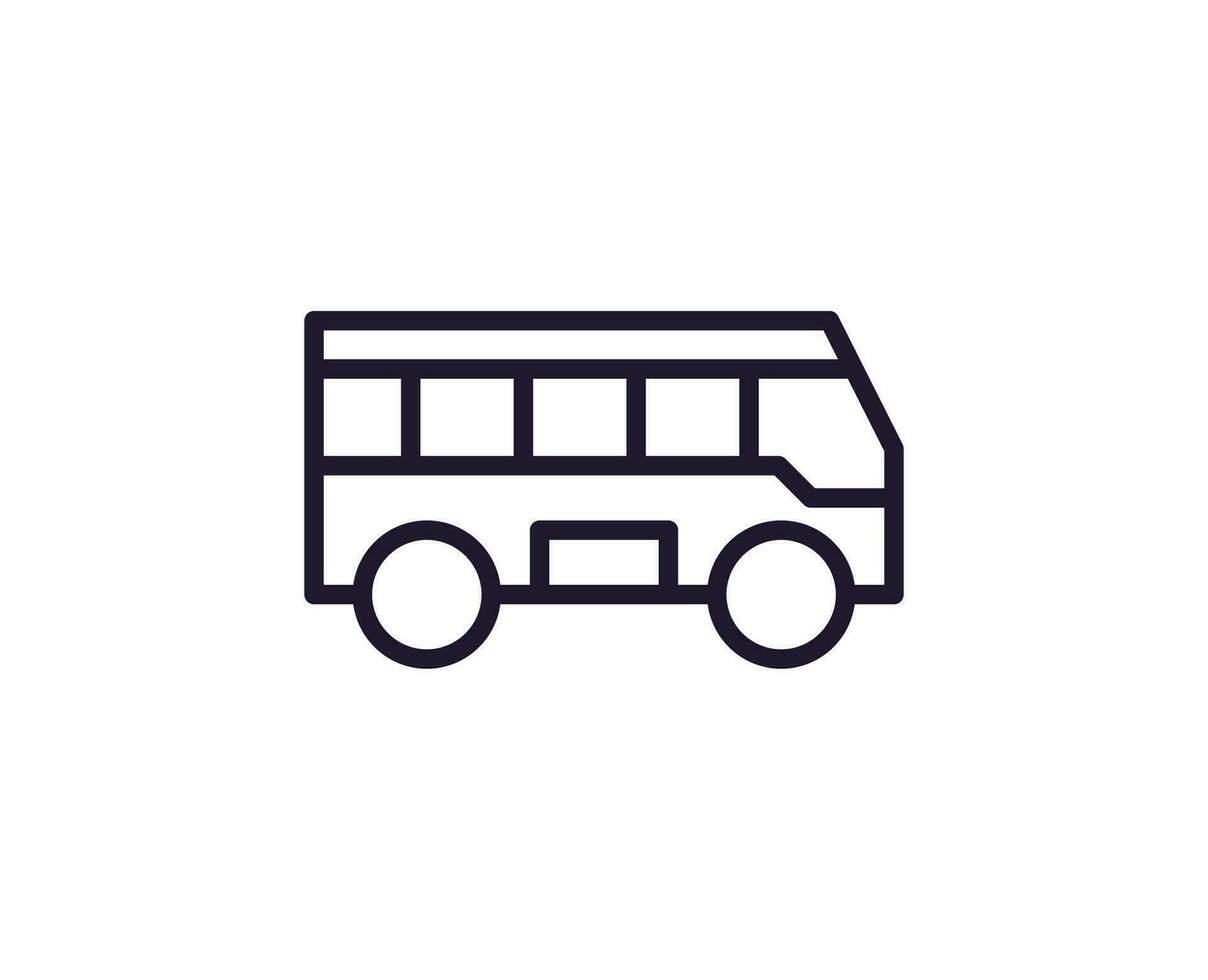 single lijn icoon van bus hoog kwaliteit vector illustratie voor ontwerp, web plaatsen, internet winkels, online boeken enz. bewerkbare beroerte in modieus vlak stijl geïsoleerd Aan wit achtergrond