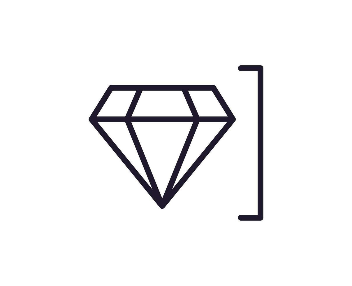 diamant concept. single premie bewerkbare beroerte pictogram perfect voor logo's, mobiel appjes, online winkels en web plaatsen. vector symbool geïsoleerd Aan wit achtergrond.