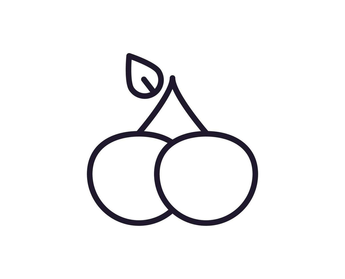 fruit teken. minimalistisch geïsoleerd teken in lijn stijl. perfect voor winkels, winkels, web plaatsen, advertenties, ui. bewerkbare hartinfarct. vector geïsoleerd icoon van kers