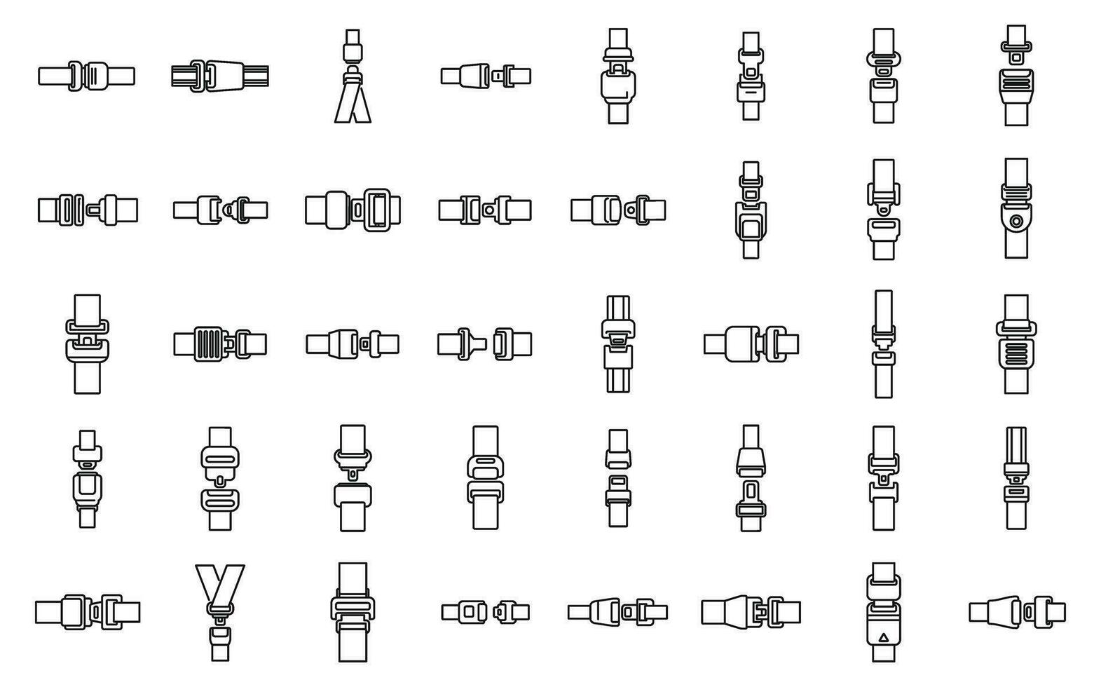 veiligheidsgordels pictogrammen instellen overzicht vector. veiligheid rijden vector