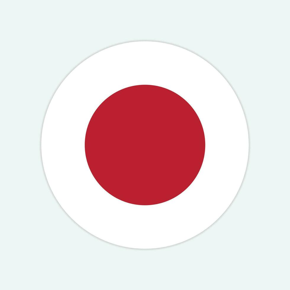 Japan ronde land vlag. Japan cirkel nationaal vlag. vector