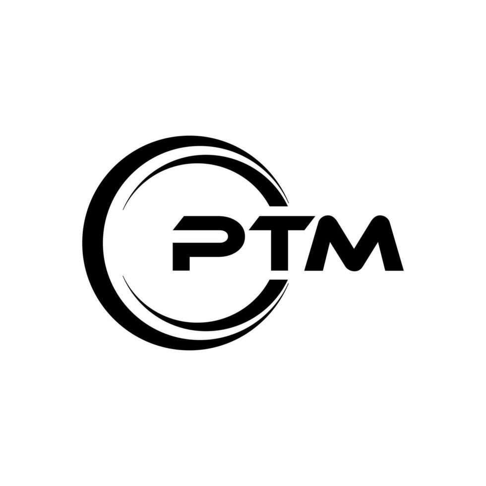ptm brief logo ontwerp, inspiratie voor een uniek identiteit. modern elegantie en creatief ontwerp. watermerk uw succes met de opvallend deze logo. vector