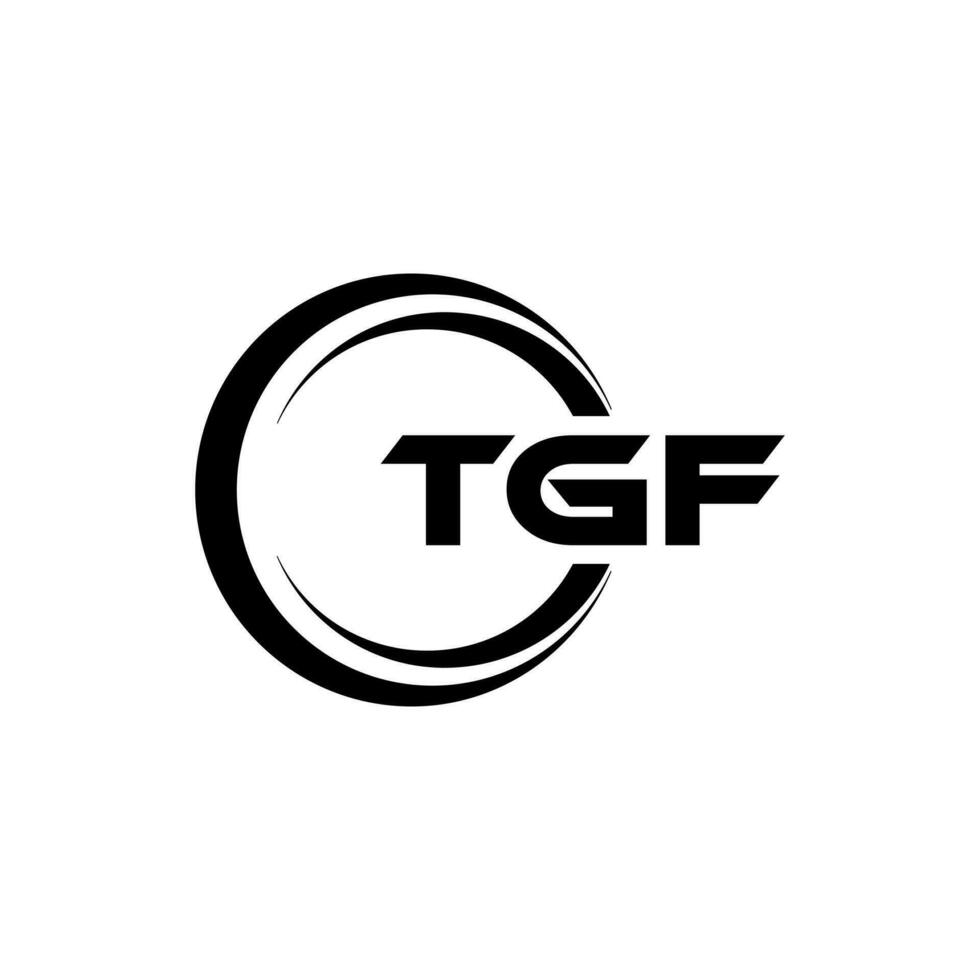 tgf brief logo ontwerp, inspiratie voor een uniek identiteit. modern elegantie en creatief ontwerp. watermerk uw succes met de opvallend deze logo. vector