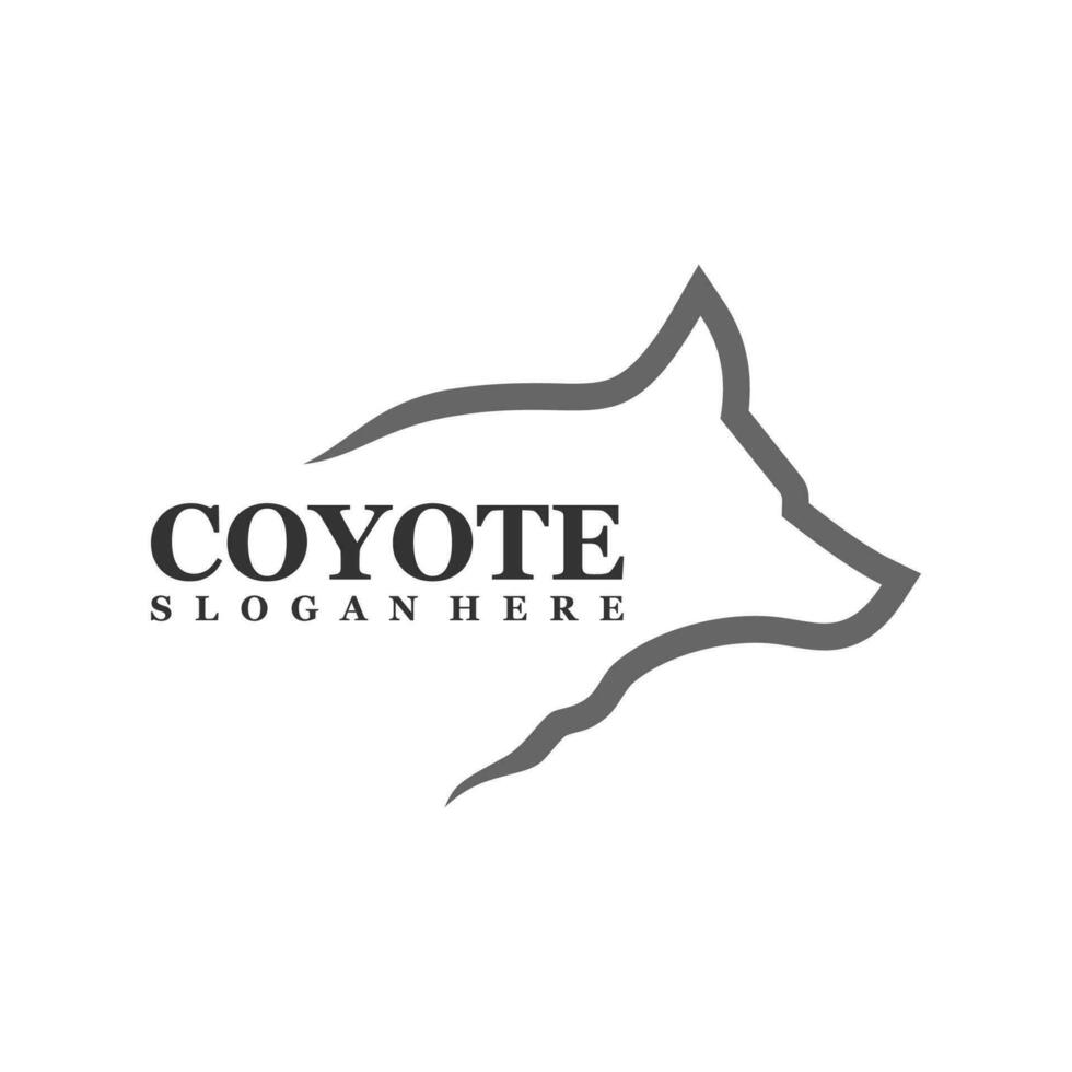 wolf hoofd logo ontwerp vector. coyote logo ontwerp sjabloon illustratie vector