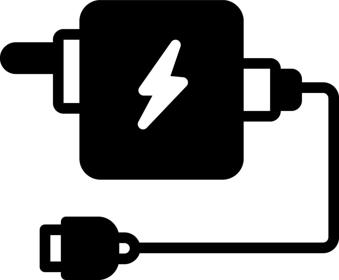 solide icoon voor adapter vector