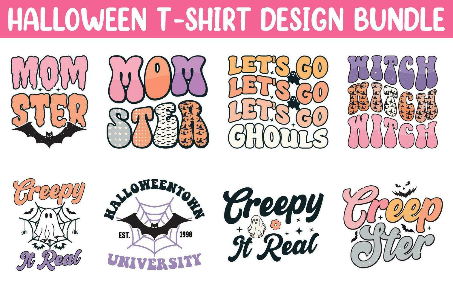 schattig halloween t overhemd vector bundel, halloween t overhemd ontwerp set, gelukkig halloween t overhemd vector verzameling, modieus halloween t overhemden illustratie