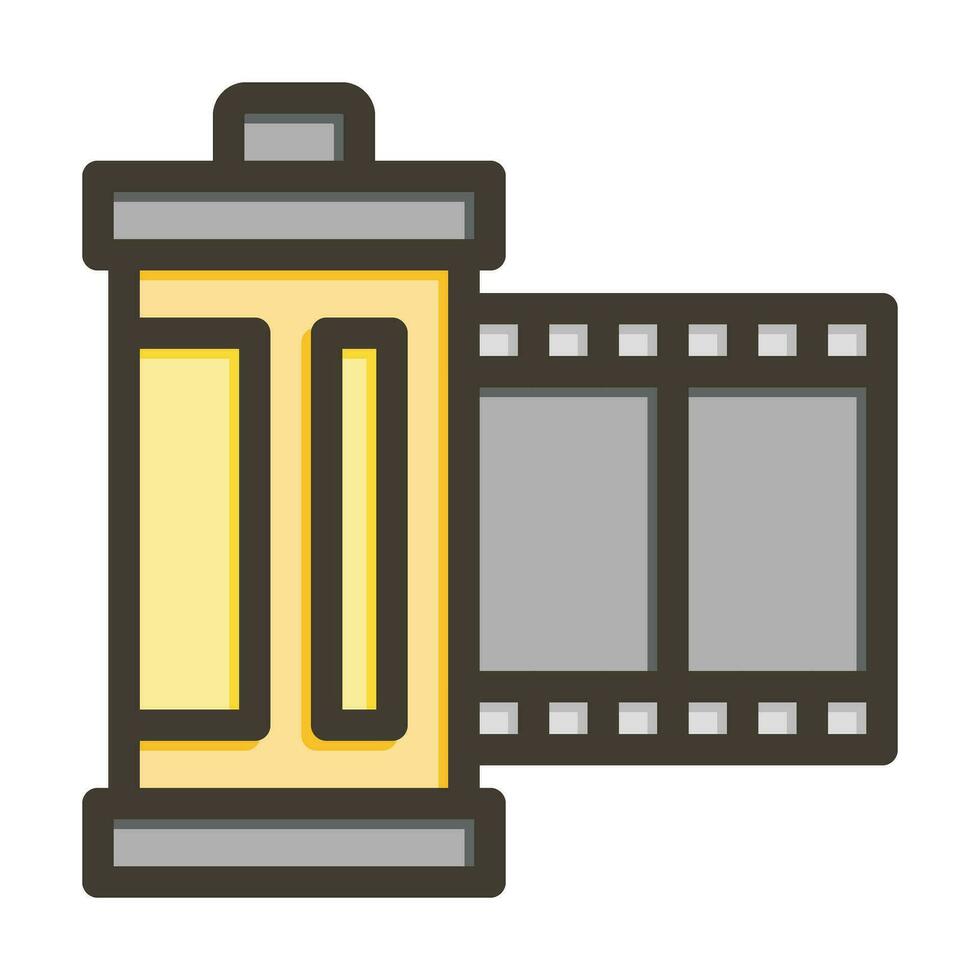 film rollen vector dik lijn gevulde kleuren icoon voor persoonlijk en reclame gebruiken.