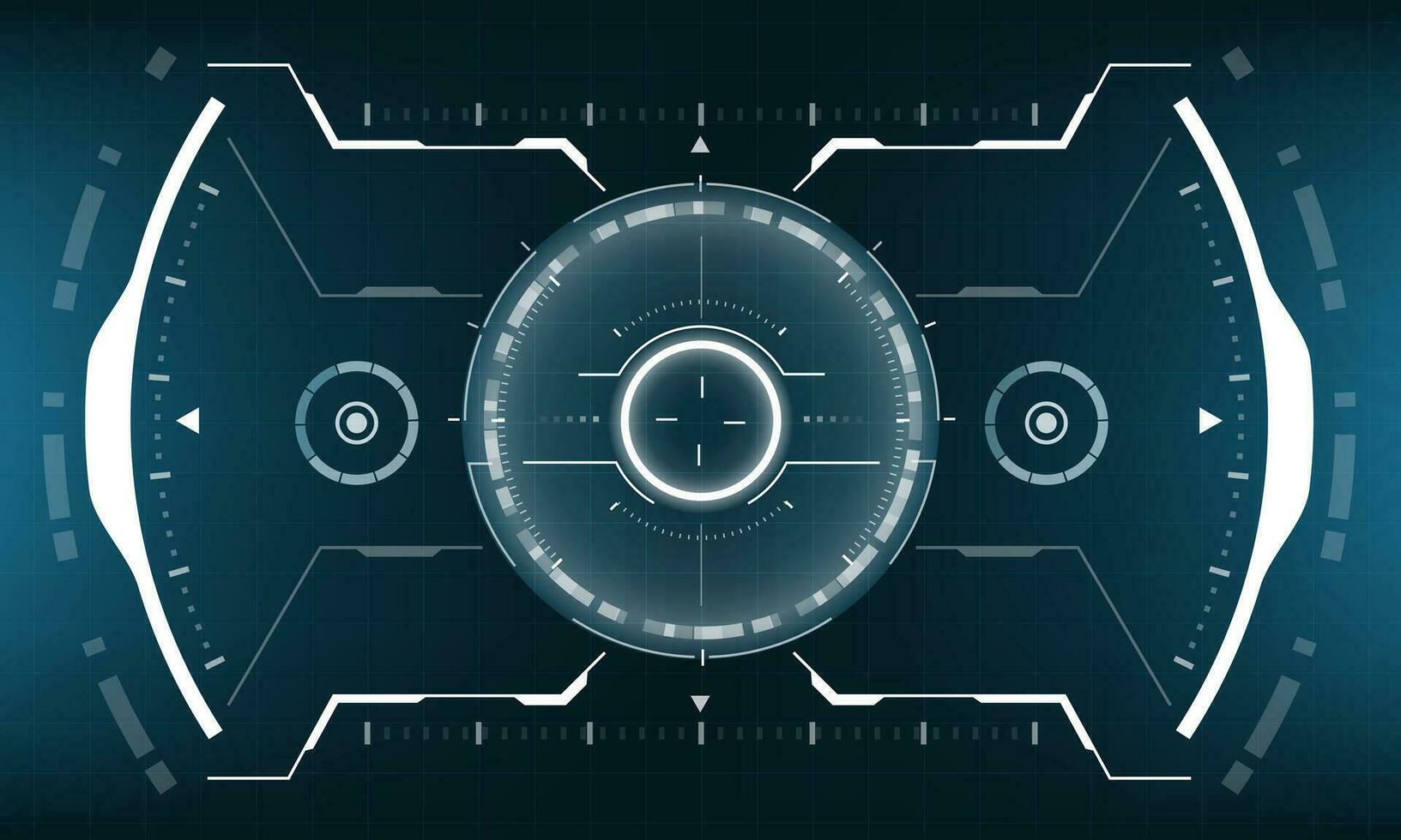 hud sci-fi koppel scherm visie wit meetkundig Aan blauw ontwerp virtueel realiteit futuristische technologie creatief Scherm vector
