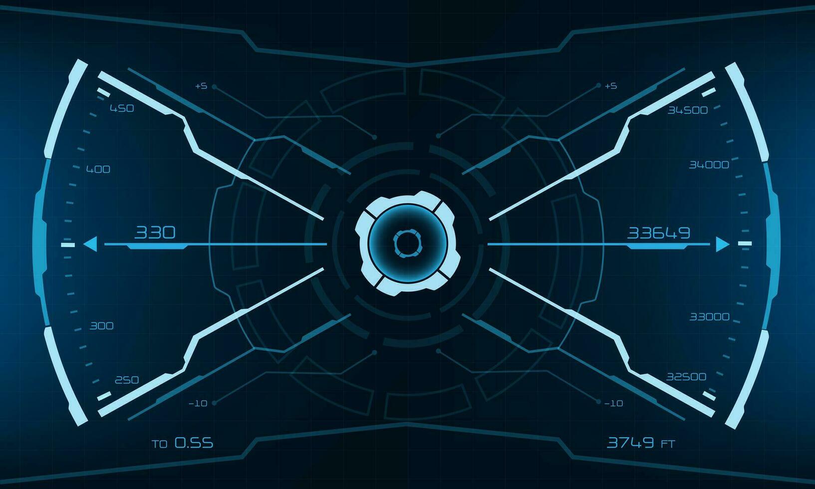 hud sci-fi koppel scherm visie blauw meetkundig ontwerp virtueel realiteit futuristische technologie creatief Scherm vector