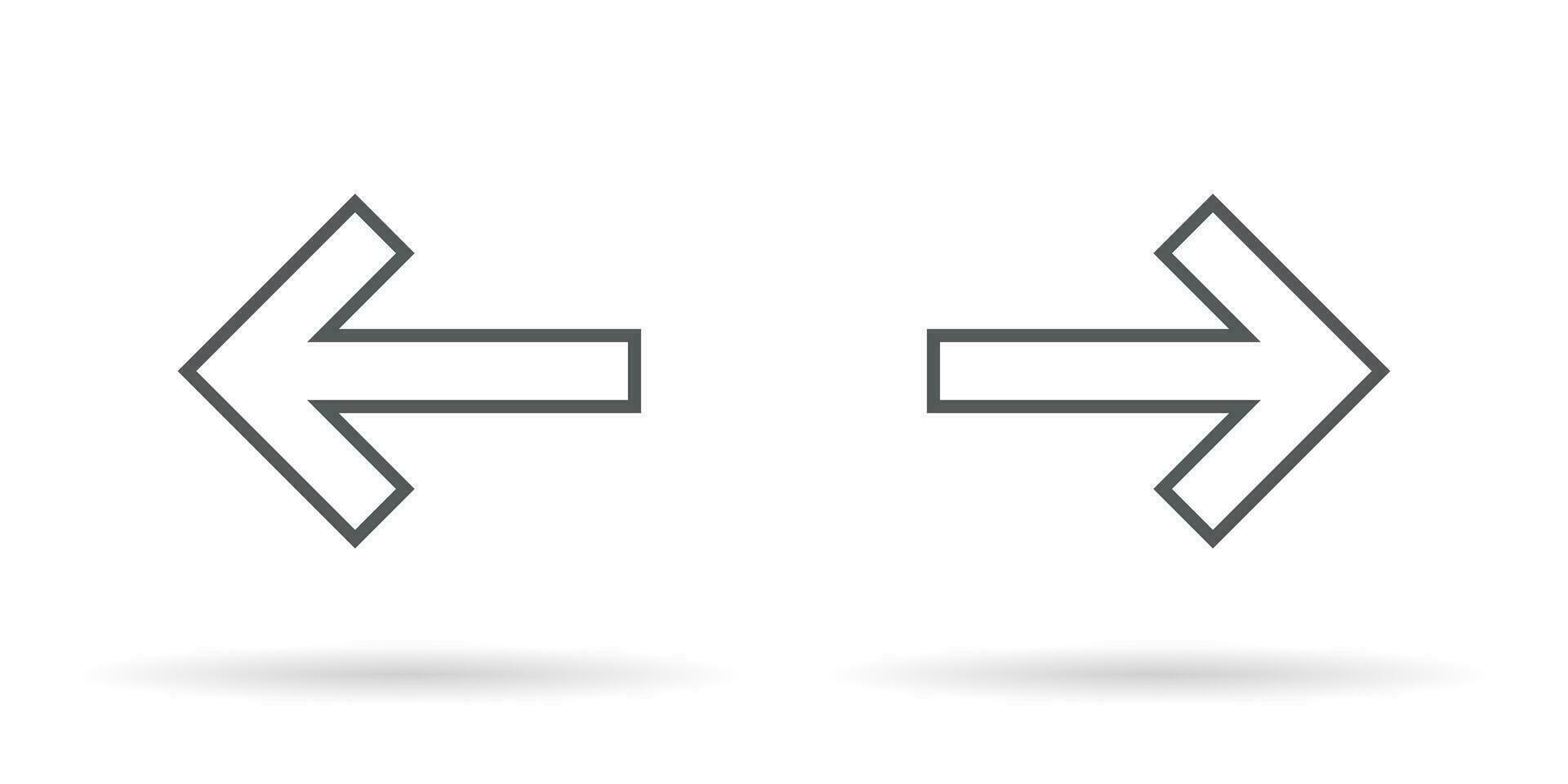Rechtsaf en links pijl lijn icoon vector geïsoleerd Aan wit achtergrond