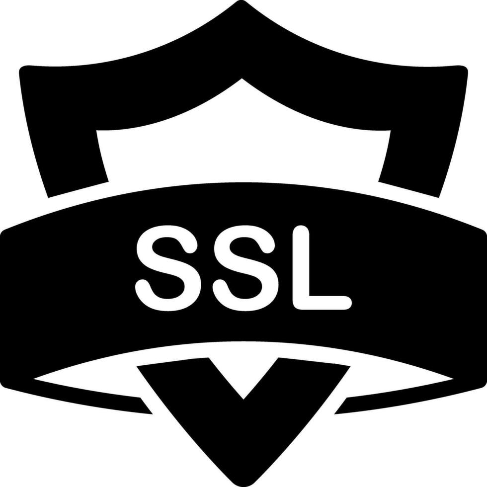 solide icoon voor ssl vector