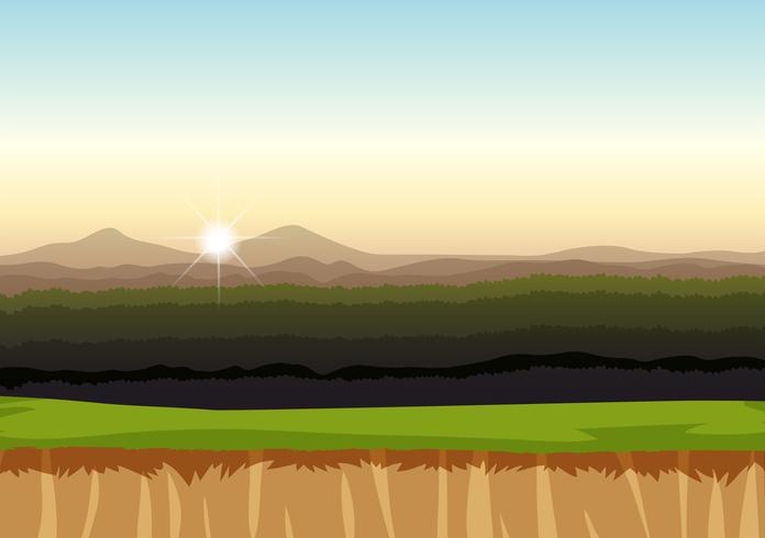 Een laagland landschap achtergrond vector