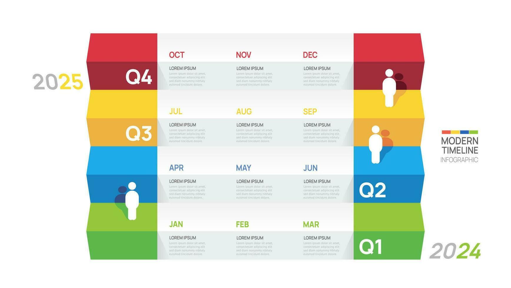 bedrijf weg kaart tijdlijn infographic stap sjabloon. modern mijlpaal element tijdlijn diagram kalender en 4 kwartaal onderwerpen, vector infographics.