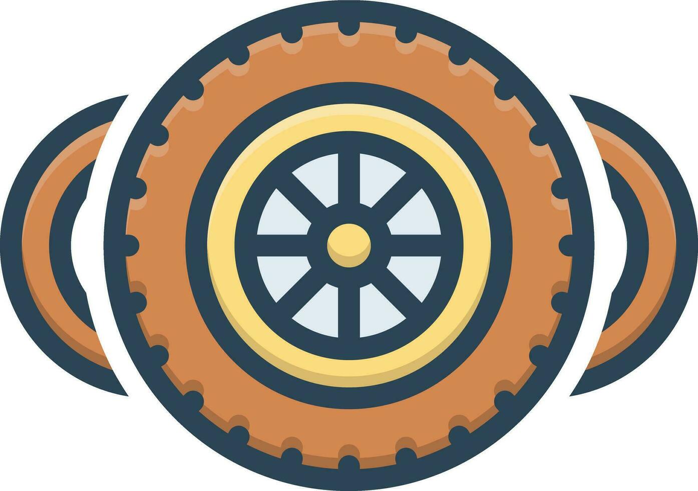 kleur icoon voor wielen vector