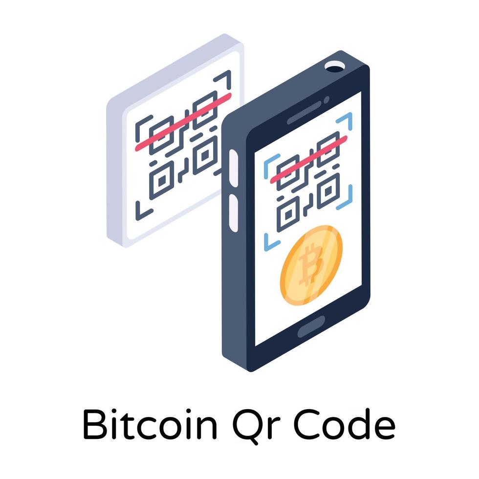 bitcoin qr-code vector