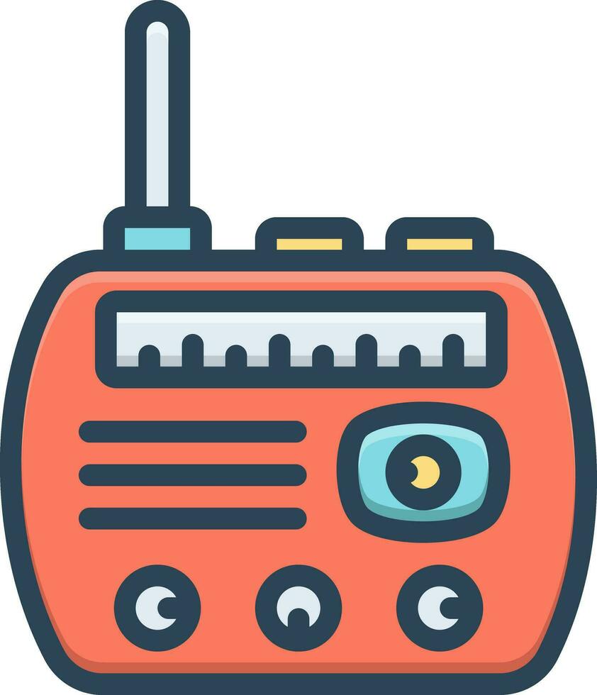 kleur icoon voor radio's vector