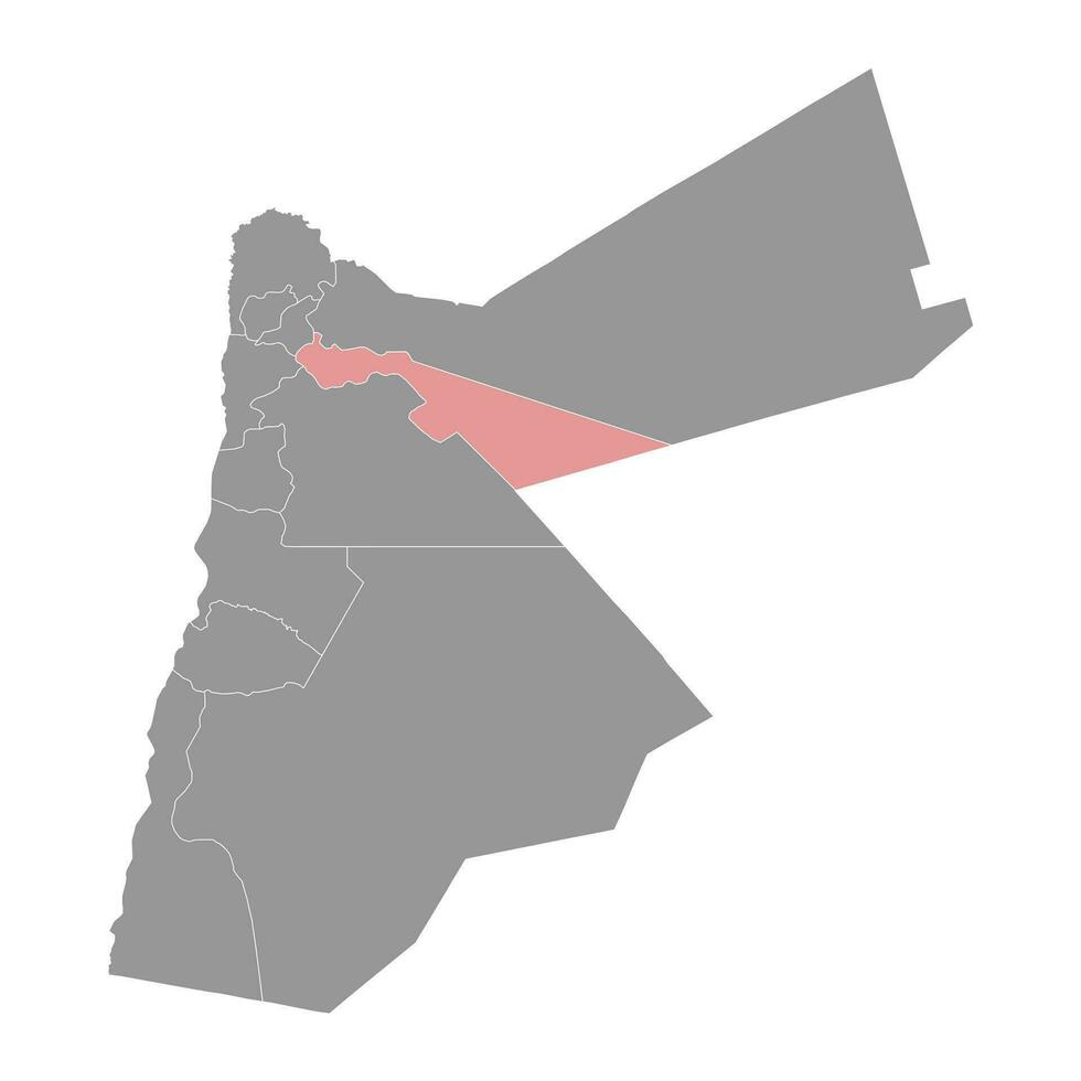 zarqa gouvernement kaart, administratief divisie van Jordanië. vector