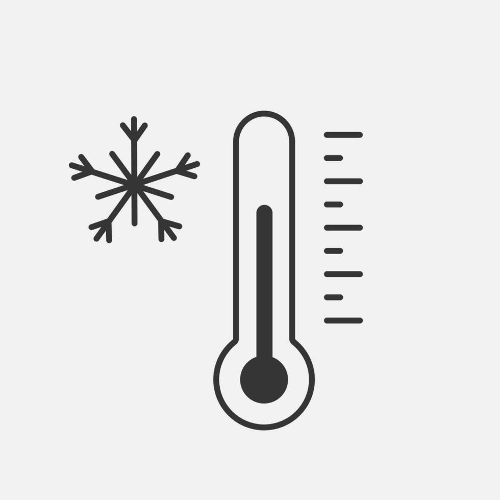 verkoudheid weer thermometer, winter tijd icoon vector illustratie Aan wit achtergrond