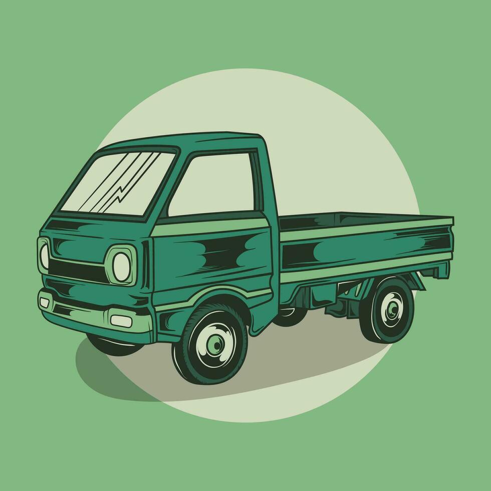 vector illustratie van oud oppakken auto