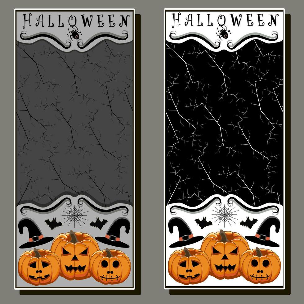 illustratie Aan thema sticker voor viering vakantie halloween met oranje pompoenen vector