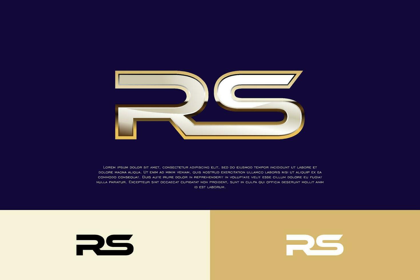 rs eerste modern luxe logo sjabloon voor bedrijf vector