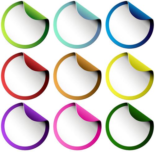 Set van kleurrijke ronde stickers vector