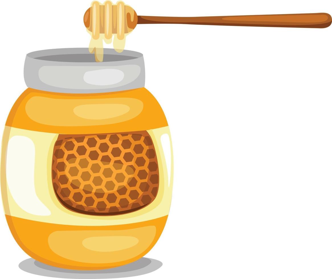 pot met honing geïsoleerde illustratie vector