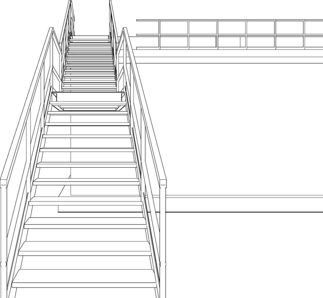 3d illustratie van industrieel gebouw vector