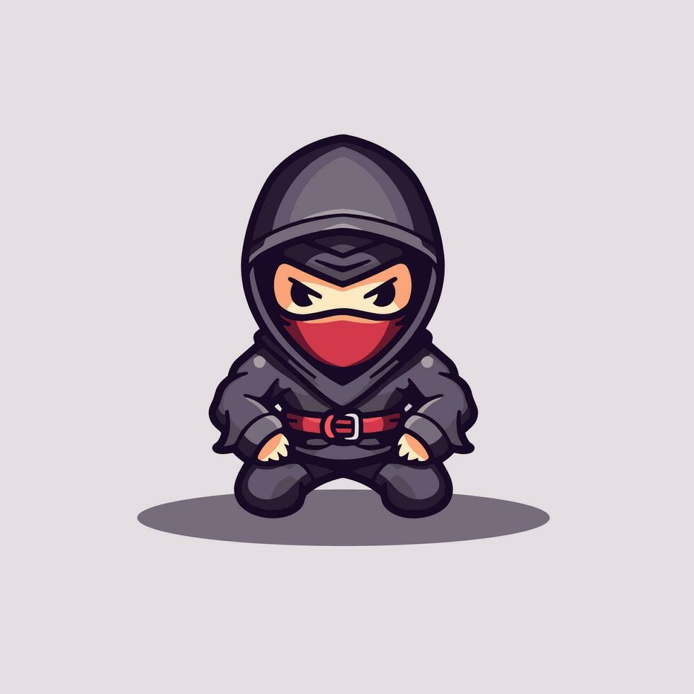 schattig Ninja tekenfilm mascotte karakter vector illustratie ontwerp.