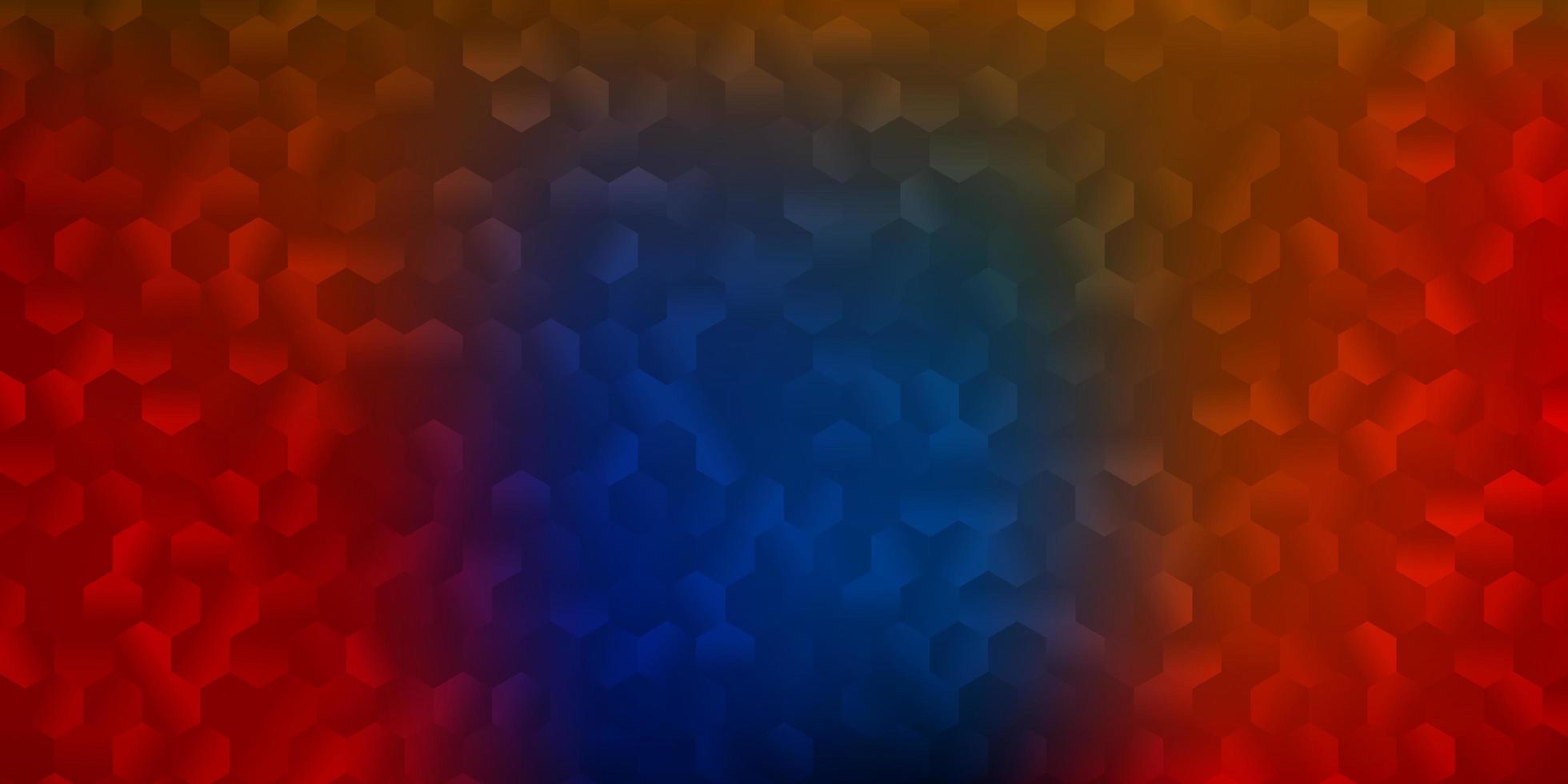donkerblauwe, gele vectordekking met eenvoudige zeshoeken. vector