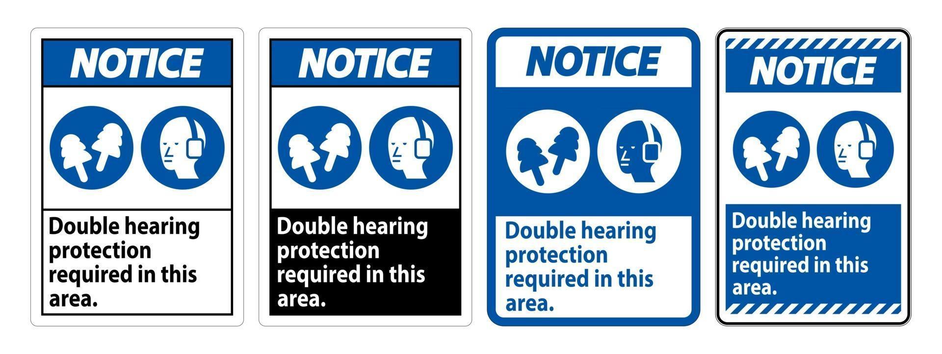 dubbele gehoorbescherming gehoorkappen en oordopjes vector