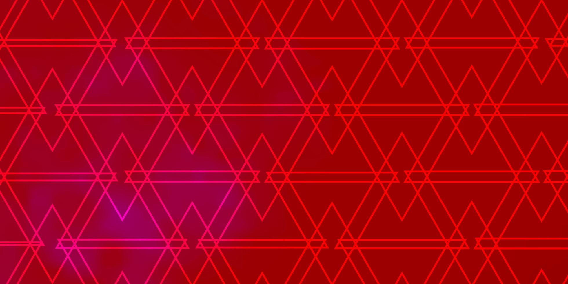 lichtroze, rode vectorachtergrond met lijnen, driehoeken. vector